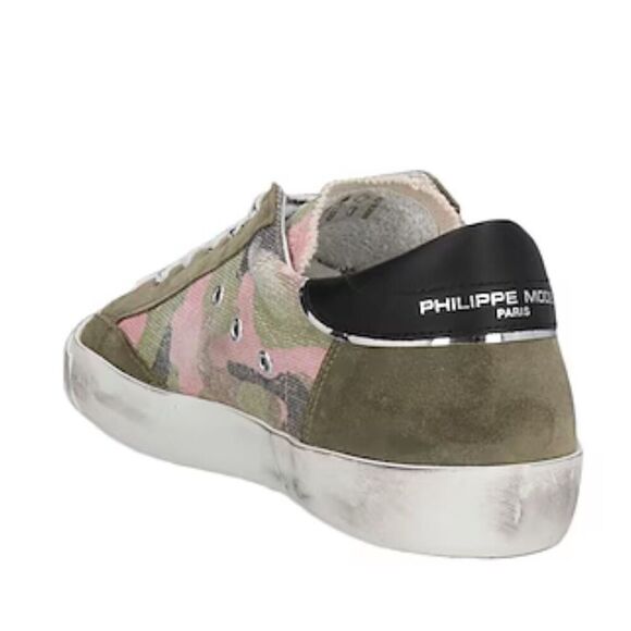 PHILIPPE MODEL Paris X Sneaker in camouflage green and pink NWB Size 36/6 - Picture 3 of 14